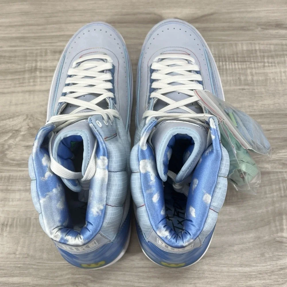 Nike Air Jordan 2 Retro J Balvin Shoes Blue White Mens Size 13 Sneakers.